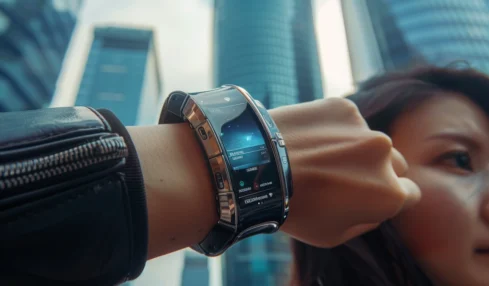Un écran OLED flexible sur la Nubia Alpha : une smartwatch futuriste qui défie les conventions des smartphones